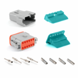 AT12PS-CKIT - 12-Way Pin and Socket Plug, Receptacle, Wedge and Contacts Kit, A Series, AT
