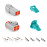 AT4PS-CKIT - 4 Pin and Socket Plug, Receptacle, Wedge and Contacts Kit, A Series, AT