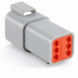 AT04-6P-XXX - 6-Way Receptacle, Male Connector, AT series