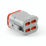 AT06-08SX-EC01XXX - 8-Way Plug, Female Connector with A Position Key and End Cap