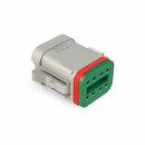 AT06-08SX-SS01XXX - 8-Way Plug, Female Connector with B Position Key and Solid Rear Grommet