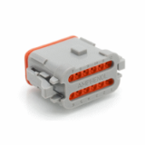 AT06-12SX-ECXXX - 12-Way Plug, Female Connector with A Position Key and End Cap