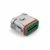 AT06-12SX-SS01 - 12-Way Plug, Female Connector with A Position Key and Solid Rear Grommet
