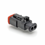 AT06-2S-SR02XXX - 2-Way Plug Female Connector with Strain Relief, End Cap, .053-.120 Reduced Seal