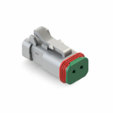 AT06-2S-SS01XXX - 2-Way Plug, Female Connector with Solid Rear Grommet, Wedgelock included