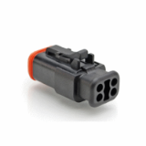 AT06-4S-SR01XXX - 4-Way Plug Female Connector with Strain Relief and Endcap, Standard Seal