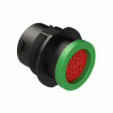 AHDP04-18-08-BRA - 8 Position Receptacle, Socket/Pin, Shell Size 18, Normal/Reduced Diameter Seal (Green/Blue), Backshell Ring Adapter