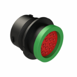 AHDP04-24-16-BRA - 16 Position Receptacle, Socket/Pin, Shell Size 24, Normal/Reduced Diameter Seal (Green/Blue), Backshell Ring Adapter