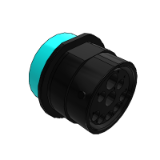 AHDP04-24-91PR-WTA - DuraMate, 9 Position ISOBUS Receptacle, Pin, Shell Size 24, Reduced Diameter Seal (Blue), Wide Thread Adapter. Comparable to PN# HDP24-24-91PE-L024