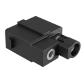 PRM2400-G2-PNL - 2 Position Male Quick Connect Receptacle Kit. PRM Series™ Quick connect in power rack mount applications. 2.4mm machined pin contacts included. Wire range 12-14 AWG, 32A